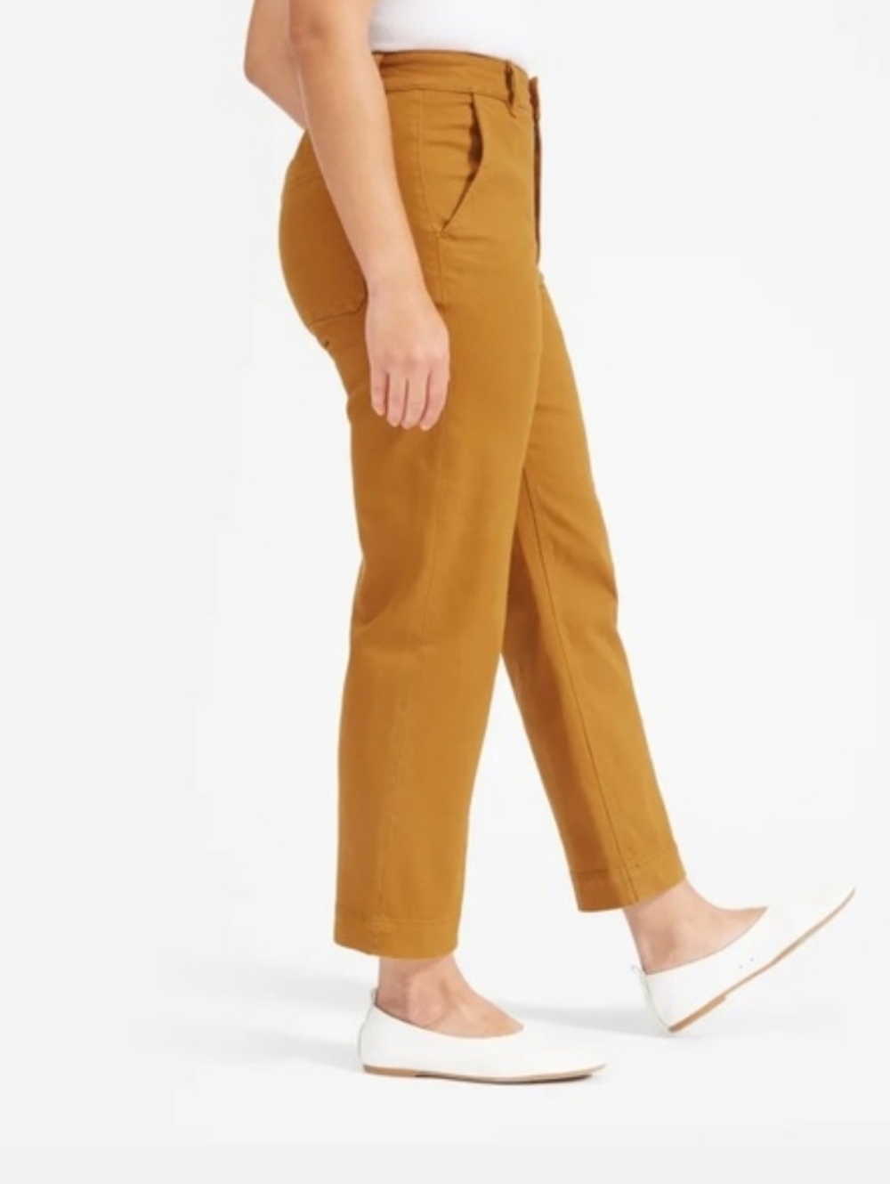 Everlane Cropped Straight Pants Golden Mustard Size 10 - Picture 3 of 8